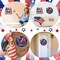 2 Pcs 4th of July Welcome Sign Decorations Patriotic Gnomes Wooden Signs Star American Flag Large Hanging Decor for Independence Day Party Memorial Day Outdoor Home Front Door Window Wall Ornament